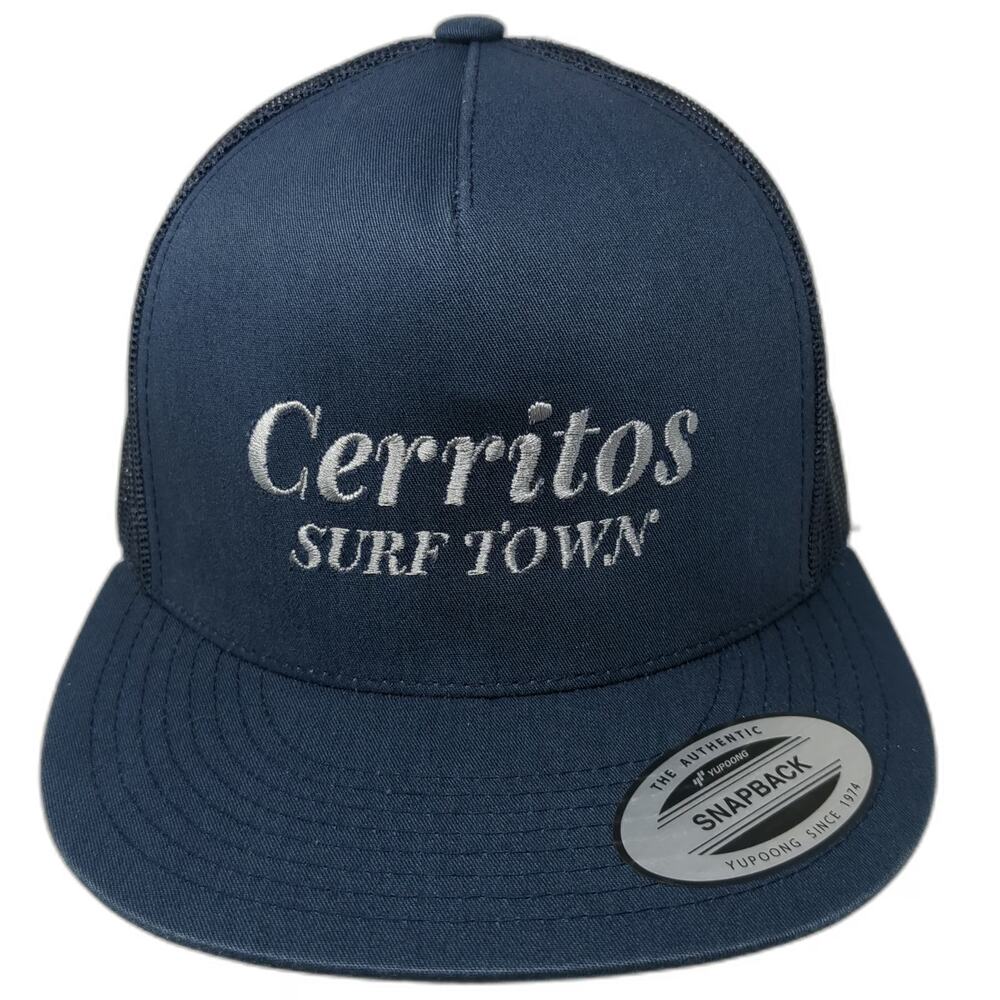 Yupoong Trucker Hat Blue One Size Cerritos Surf Town Mesh Snapback Flat Bill